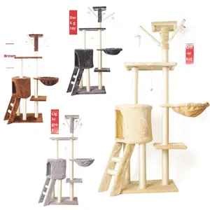 قطة كبيرة حديثة متكاملة إطار تسلق الخشب مع منصة القفز من السيزال كرتون التعبئة لوازم القطط بالجملة - Product Image 6
