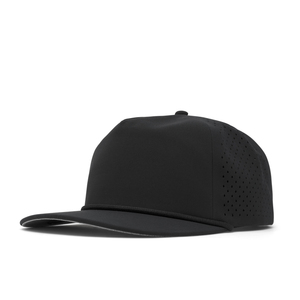 Snapback personnalisé vierge non structuré 5 panneaux Baseball léger bec pré-incurvé panneau latéral perforé Performance chapeau de corde perforée - Product Image 3