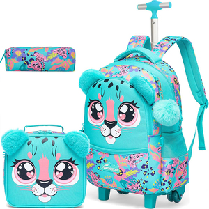 Mochila de Rodinhas Infantil Jasminestar 17" 3 em 1 com Estampa de Coruja, Lancheira e Estojo de Papelaria - Product Image 1