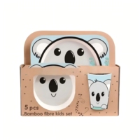 2025 nouveauté dessin animé Animal fibre de bambou ensemble de salle à manger enfants bébé assiette bol ensemble vaisselle biodégradable
