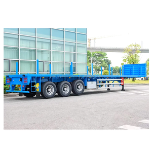 JOZOTG 3 4 <span class=keywords><strong>essieux</strong></span> 30 50 tonnes 20 pieds 40 pieds Suspension pneumatique à pneu unique Essieu avant élévateur semi-<span class=keywords><strong>remorque</strong></span> à plat pour l'Arabie saoudite - Product Image 2