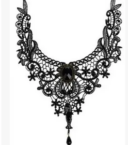 Ожерелье-чокер женское черное кружевное в викторианском стиле