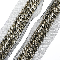 Frange de dentelle perlée en gros, garniture de sequins JTP1452 pour accessoires de robe