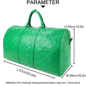 Custom Logo Luxury Style Embossed Leather Travel Bag Waterproof Gym Overnight Duffel Bag - Product Image 6