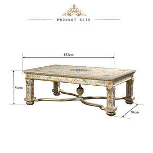 Yips 2017 estilo europeo resina tallada pintada a mano patrón de rosa azul sala de estar mesa de centro clásica - Product Image 3