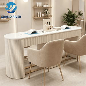 Table <span class=keywords><strong>de</strong></span> manucure double en bois <span class=keywords><strong>de</strong></span> luxe léger avec chaises, ensemble table et chaises <span class=keywords><strong>de</strong></span> manucure pour salon <span class=keywords><strong>de</strong></span> beauté avec collecteur <span class=keywords><strong>de</strong></span> poussière - Product Image 1