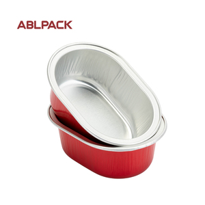 ABLPACK Plateaux de restauration rapide personnalisés de 58ml Récipient en aluminium jetable biodégradable de taille réelle Mini moule à gâteau en aluminium avec <span class=keywords><strong>couvercle</strong></span> - Product Image 3