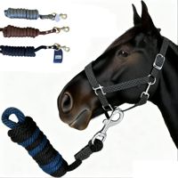 Corde de trelage tressée pour chevaux avec mousqueton robuste, équipement équestre durable à quatre brins pour l'entraînement équestre