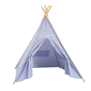 Juguetes educativos soporte de plástico 3D DIY pirámide tipi tienda Glamping dosel tipi azul tienda para niños casa de juegos - Product Image 2