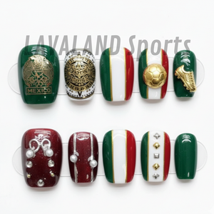 Uñas Postizas Personalizables al por Mayor 2026 para Fanáticos del Fútbol Soccer, con Colores de la Bandera de EE. UU., Canadá, México y <span class=keywords><strong>Brasil</strong></span>, Cortas y Cuadradas - Product Image 4