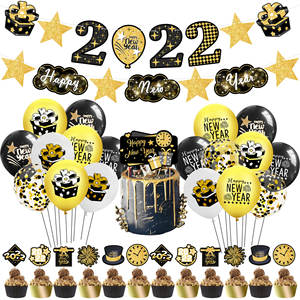 ชุดลูกโป่งเกลียวแบบดึงธง<span class=keywords><strong>2022</strong></span>มีความสุขสีดำทองสำหรับเป็นของขวัญปีใหม่สำหรับงานเลี้ยง - Product Image 3