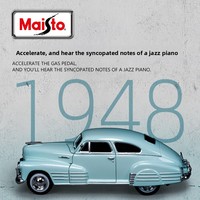 Machito 1 24 pour modèle de voiture classique vintage 1948, jouet de simulation en métal moulé sous pression avec emballage en boîte colorée, pour les 14 ans et plus