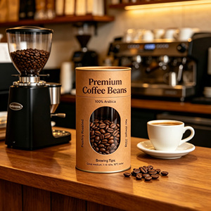 หลอดกระดาษคราฟท์แบบกำหนดเอง บรรจุภัณฑ์กาแฟรักษ์โลก กระบอกกระดาษแข็งย่อยสลายได้ รับผลิตตามสั่ง (OEM) บรรจุภัณฑ์ชาเขียวมัทฉะ - Product Image 4