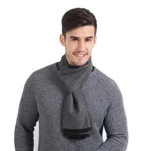 Chất lượng cao rắn màu Cashmere cổ khăn mùa đông sang trọng ấm khăn cho nam giới