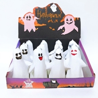 Décoration de bougie électronique LED en plastique, motif crâne d'araignée lumineux effrayant pour Halloween, pour une ambiance festive et la mise en scène de fêtes