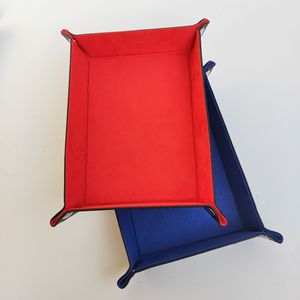 PU leather desktop <b>storage</b> tray, creative <b>folding</b> tray, key tray, velvet-lined <b>storage</b> <b>box</b> - Product Image 1
