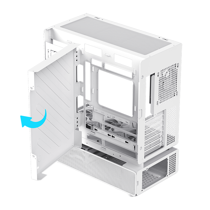 GAMEMAX N80 WH Gaming PC Case - Modular Design with 6 ARGB Fans