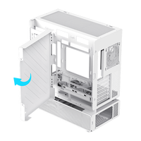 Boîtier PC Gamer GAMEMAX N80 WH Full Tower ATX avec ventilateur, design modulaire détachable, couverture à 270°, 6 ventilateurs ARGB, verre incurvé, alimentation ATX