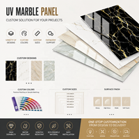 Panneau de marbre mural TV en relief au design moderne personnalisable Panneaux muraux en marbre PVC pour la décoration intérieure Épaisseur 2.5mm 2.8mm