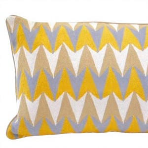 Hot Selling Design Wool Handmade Crewel Embroidery Wool Chain Stitched Pillow <b>Cover</b> <b>For</b> <b>Sofa</b> Couch Living Room By ITHL - Product Image 1