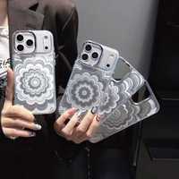Pour 17 Promax & 11/13/15 Pro/16plus Coque en TPU électroplaqué avec design de fleurs fantômes 3D Étanche