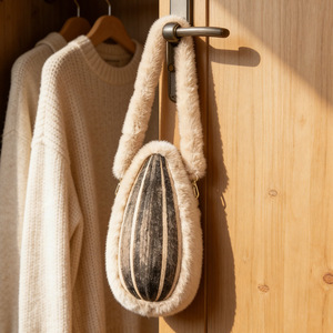 Sac bandoulière BCD 01 Hiver personnalisé créatif motif graines de <span class=keywords><strong>tournesol</strong></span> géantes, sac messager en peluche doux et amusant pour fille, idéal au quotidien - Product Image 3