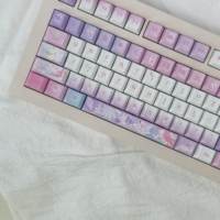 Gaming Cyrene Theme Keycaps PBT Dye-Sublimation Side Engraved Cherry/M-OA Profile for Mx Switch 64/104/108 Mechanical Keyboard
