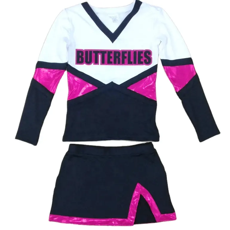 2022 Custom Spandex Cheerleading Long Sleeve Uniforms With Factory Price