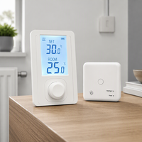 Kit de thermostat de chauffage sans fil RF TELIN AC8018RF, cadran rotatif, programmable 5/2 et 7 jours, AC 220-230V 10A pour chaudière à gaz