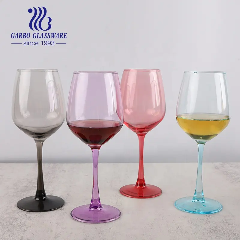 Taças de vidro para beber vinho, copos decorativos em cores spray transparente, conjunto de copos decorativos para bar