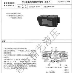 Válvula de control direccional de hierro fundido JINGYI Hydraulic Lock Z2S 315 Bar 60 L/min para sistemas hidráulicos - Product Image 2