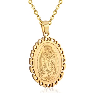 Collier Pendentif Bouclier de Fitness en Acier Inoxydable 316L pour Femme et Homme, Bijou Religieux Tendance pour Couple, Style Européen - Product Image 1