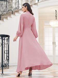 Robes pour femmes 2022 OEM, échantillon gratuit, SXY, col choker, manches longues, taille naturelle, écologiques - Product Image 2