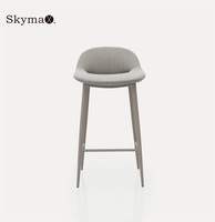 Chaise de bar moderne simple en acier inoxydable Skymax avec repose-pieds, chaise longue, chaise de loisirs moderne, chaise d'appoint Trill