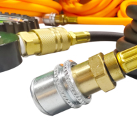 Multi Way Hose 4 Tire Inflation Deflator Inflating Deflating System Air up Down With Tire Pressure Gauge for Off Road Vehicles