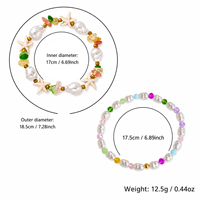 Pulsera Go2boho con Cuentas y Perlas de Imitación, Dije de Estrella de Resina Acrílica Colorida, Joyería de Playa para Mujer