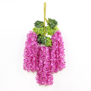 พวงดอกวิสทีเรียประดิษฐ์สีเขียว Hangyi ขนาด 100 ซม. 200 ซม. ทำจากพลาสติก สำหรับตกแต่งงานแต่งงานและบ้าน - Product Image 2