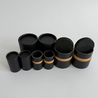 Tube en papier biodégradable à 100 %, fait main, de haute qualité, pour emballage de parfum, cylindre noir mat, écologique, recyclé, vente en gros
