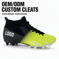 Chaussures de football unisexes Elite noires, crampons de compétition, bottes AG TF FG multi-terrains toutes saisons, tige en PVC, vente en gros
