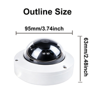 Caméra de sécurité AHD 1080P pour taxi avec microphone intégré, enregistrement audio, vue large 150 degrés, dôme compact pour flotte OEM/ODM