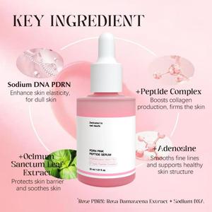 Custom PDRN Peptide Serum Korea Vegan Hydrating Moisturizing <b>Face</b> Serum Niacinamide Skin <b>Face</b> Serum for Women - Product Image 3