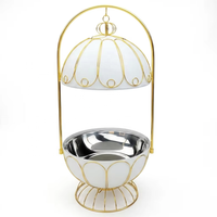 Plat de service de luxe élégant en acier inoxydable 8L, chauffe-plat pour buffet d'hôtel, ensemble de plats de service pour mariage, événements et traiteur