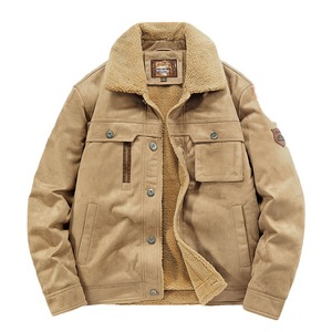 Giacca invernale impermeabile da uomo in pile spessa in poliestere/cotone ecologica Casual con chiusura a bottone frontale a tinta unita - Product Image 5