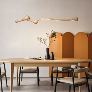 Candelabro creativo <span class=keywords><strong>de</strong></span> diseñador para restaurante, lámpara <span class=keywords><strong>de</strong></span> mesa <span class=keywords><strong>de</strong></span> comedor <span class=keywords><strong>de</strong></span> estilo Wabi-Sabi <span class=keywords><strong>de</strong></span> <span class=keywords><strong>madera</strong></span> natural, luz colgante <span class=keywords><strong>de</strong></span> <span class=keywords><strong>madera</strong></span> maciza - Product Image 6