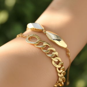 Fashion Chain Link <b>Bracelet</b> 316L Stainless Steel PVD Gold Plating Sustainable Resistant Jewelry - Product Image 3