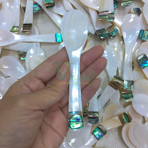 Cuchara de caviar única, mezcla de nácar concha de abulón en el mango final regalo significativo Tamaño 10cm - Product Image 3