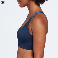 Pequeño MOQ Tallas grandes Mujeres Sujetador de apoyo Correa no ajustable Broche Racerback Sujetador deportivo personalizado