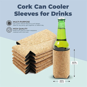 Venta al por mayor de latas de <span class=keywords><strong>corcho</strong></span> con logotipo personalizado funda enfriadora de <span class=keywords><strong>corcho</strong></span> <span class=keywords><strong>aislante</strong></span> bolsa enfriadora de cerveza Coozies para fiesta - Product Image 6