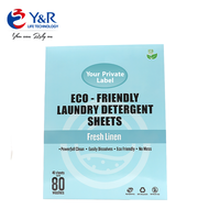 Feuilles de détergent jetables écologiques à faible mousse pour la lessive, les voyages et l'usage domestique, bandes de détergent pour lave-linge