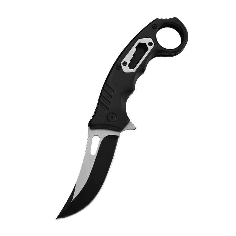 Wholesale top outdoor 3cr13 Steel Camping hunting black Multi Knife with Belt Clip